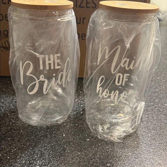 Bridesmaid Gifts - For Dtinks glass Mason Jars with glass straws! Lovely - Picture 3 of 4